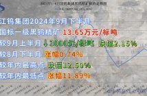 江钨集团2024年9月下半月黑钨精矿报价